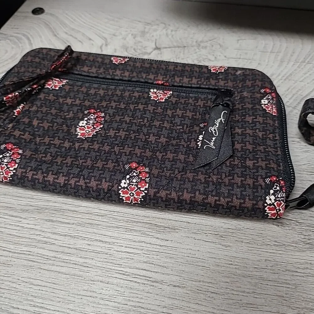 Vera Bradley Fall 2006 Houndstooth Brown Purse Bag Wallet Makeup Bag 3-piece - Picture 4 of 12